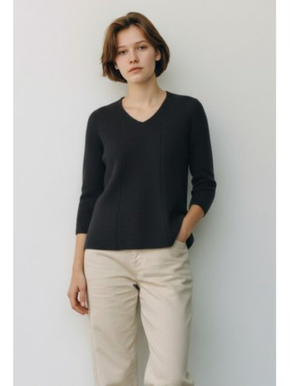 EDDIE BAUER Black Heavier Weight Sweater Girls LARGE 10-12